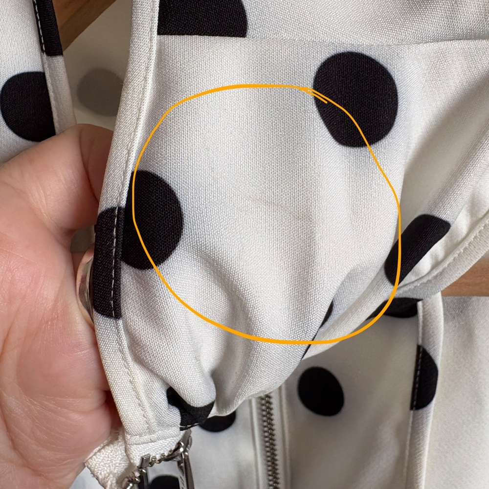 $298 NWT Et Ochs “Julia” Top in Large Dot Ivory Sz 4 - Picture 11 of 13